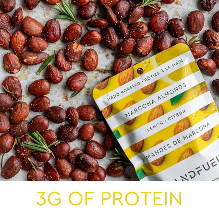 Handfuel Dry Roasted Lemon Marcona Almonds – Vegan, Non-GMO, Low Sodium
