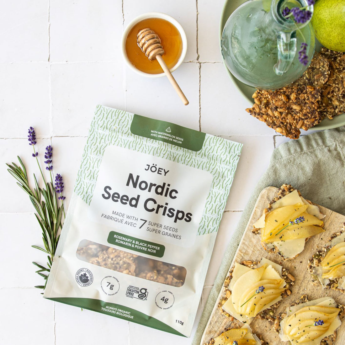 Jöey Nordic Seed Crisps – Rosemary & Black Pepper | 110g | Organic, Gluten-Free, High Protein & Fibre