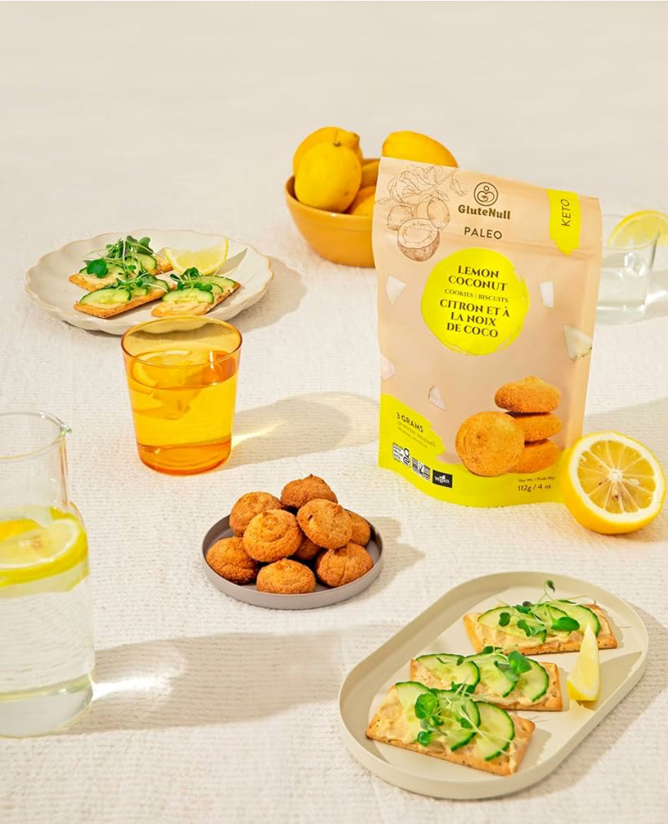 Glutenull Keto Cookies – Light Lemon Coconut (112g) | Vegan, Gluten-Free, Low-Carb Snack