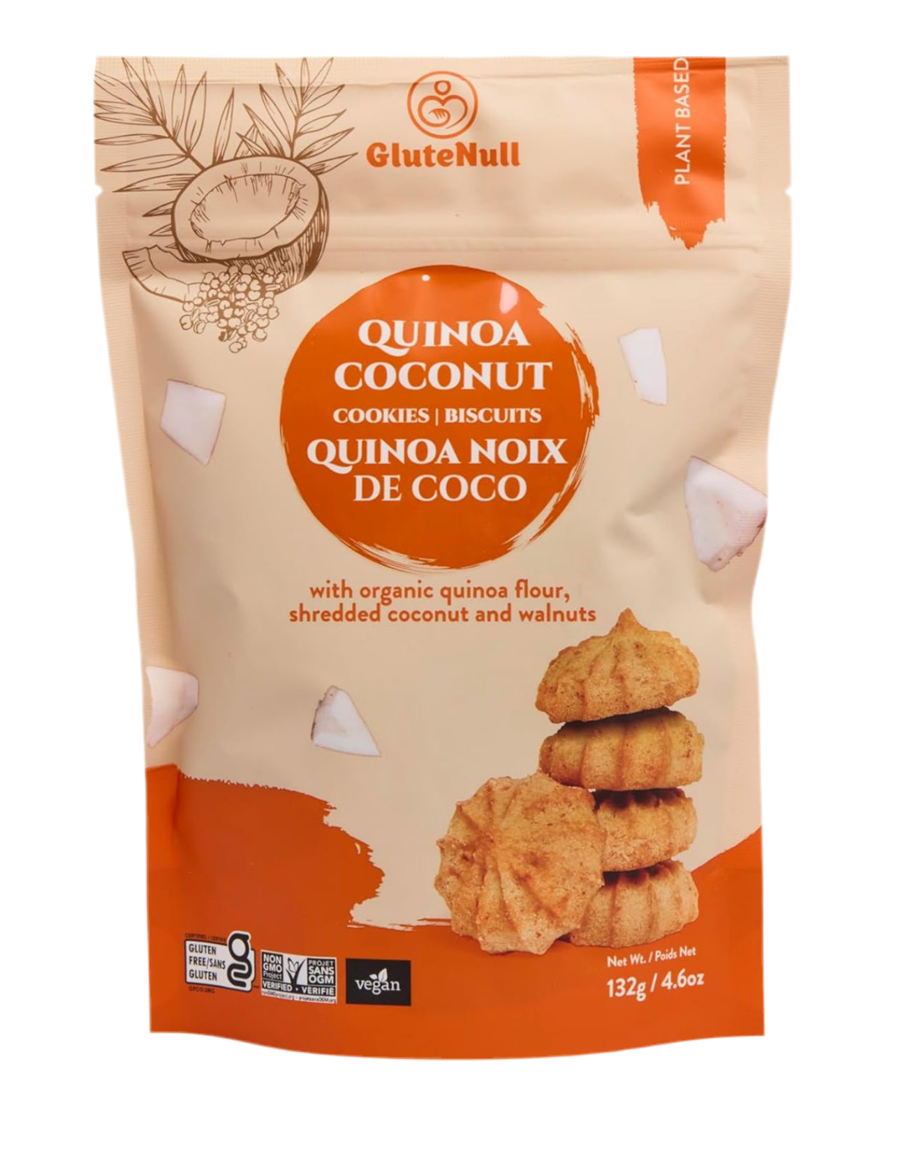 GLUTENULL Light Quinoa Coconut Cookies – 132g | Gluten-Free, Vegan & Sugar-Free