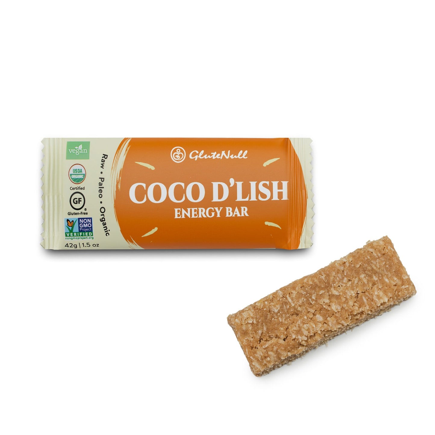 Glutenull Coco D’Lish Bar 42g – Organic, Raw, Vegan, Gluten-Free Coconut Bar
