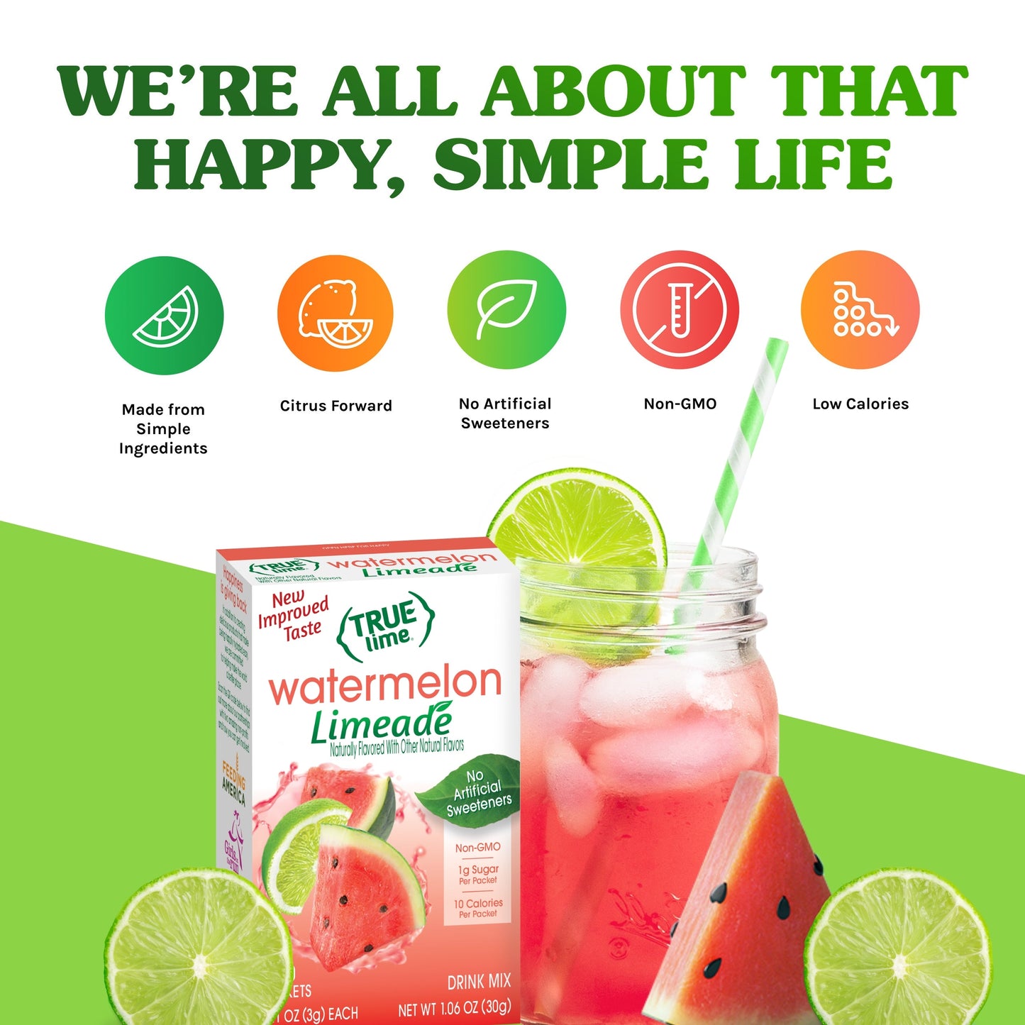 True Citrus Watermelon Limeade – Low Sugar Natural Drink Mix