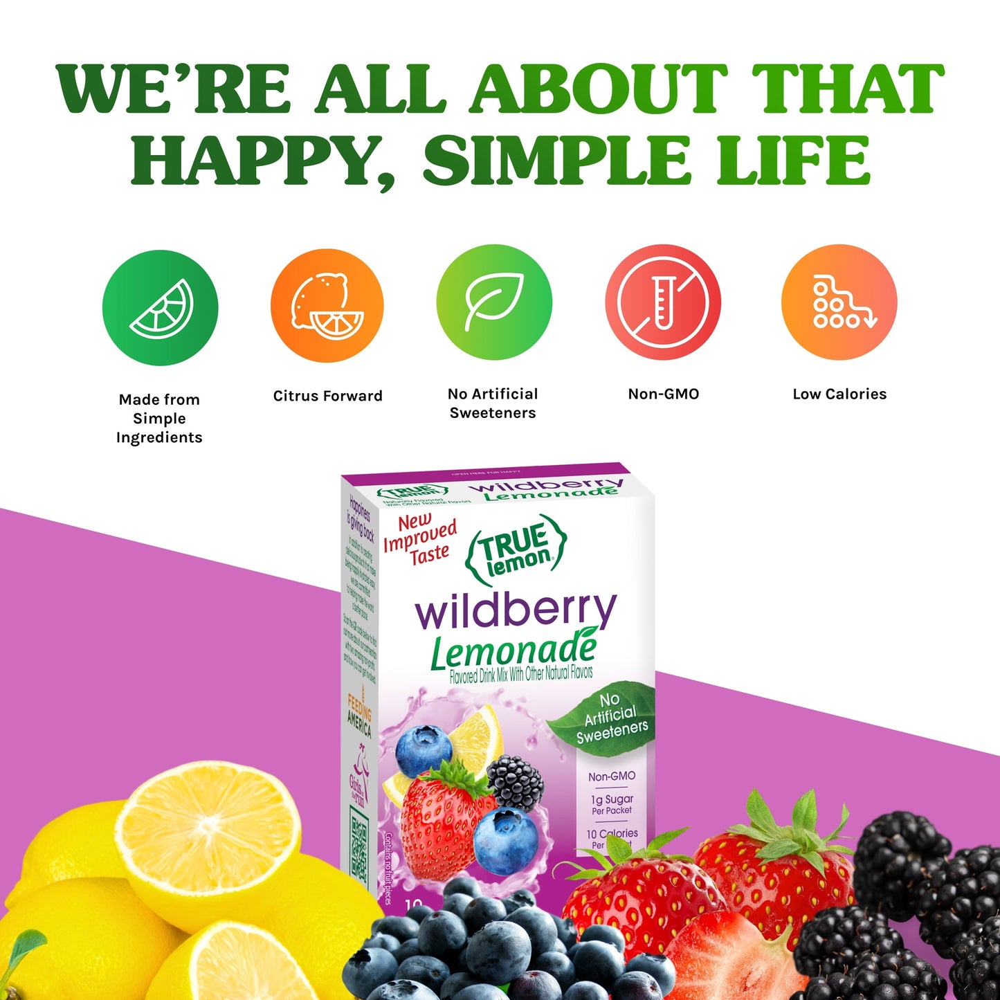 True Citrus Wildberry Lemonade – Low Sugar, Gluten‑Free Drink Mix