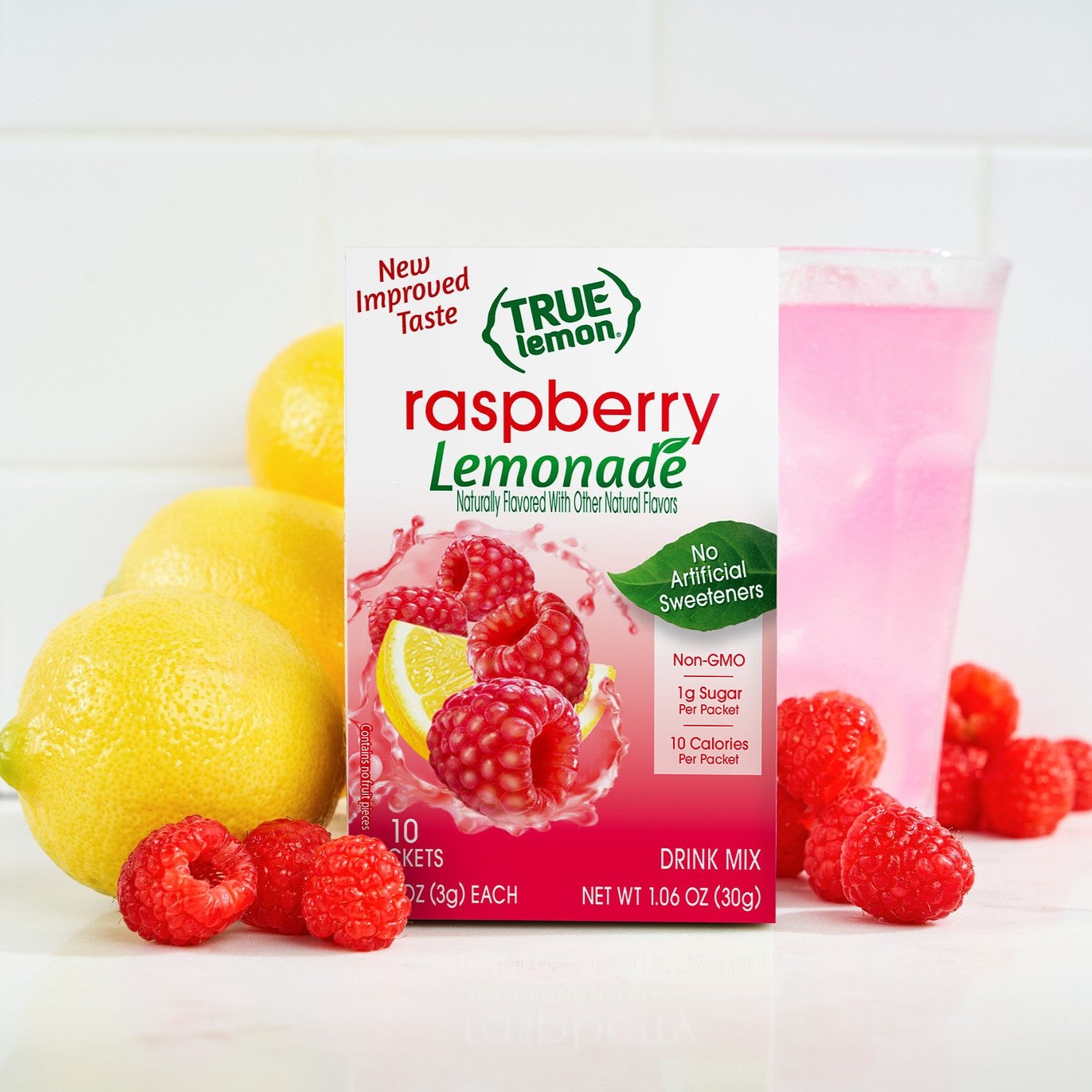 True Citrus Raspberry Lemonade – Low Sugar, Gluten Free Drink