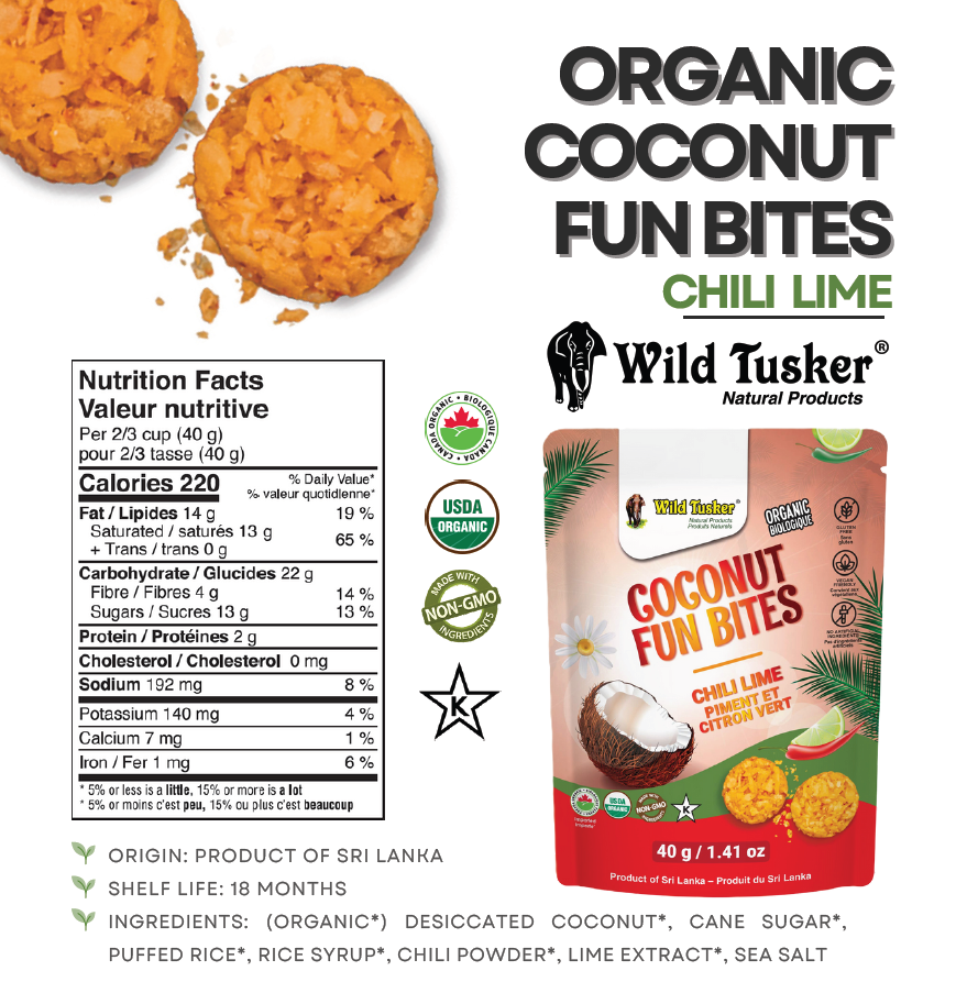 Tusker Organic Coconut Fun Bites – Clean, Vegan Energy Snack