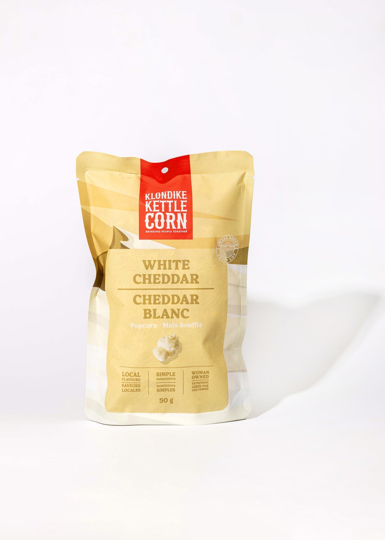 Klondike Gourmet Popcorn – White Cheddar | 90g | Gluten Free, Savoury Snack, Canadian Made