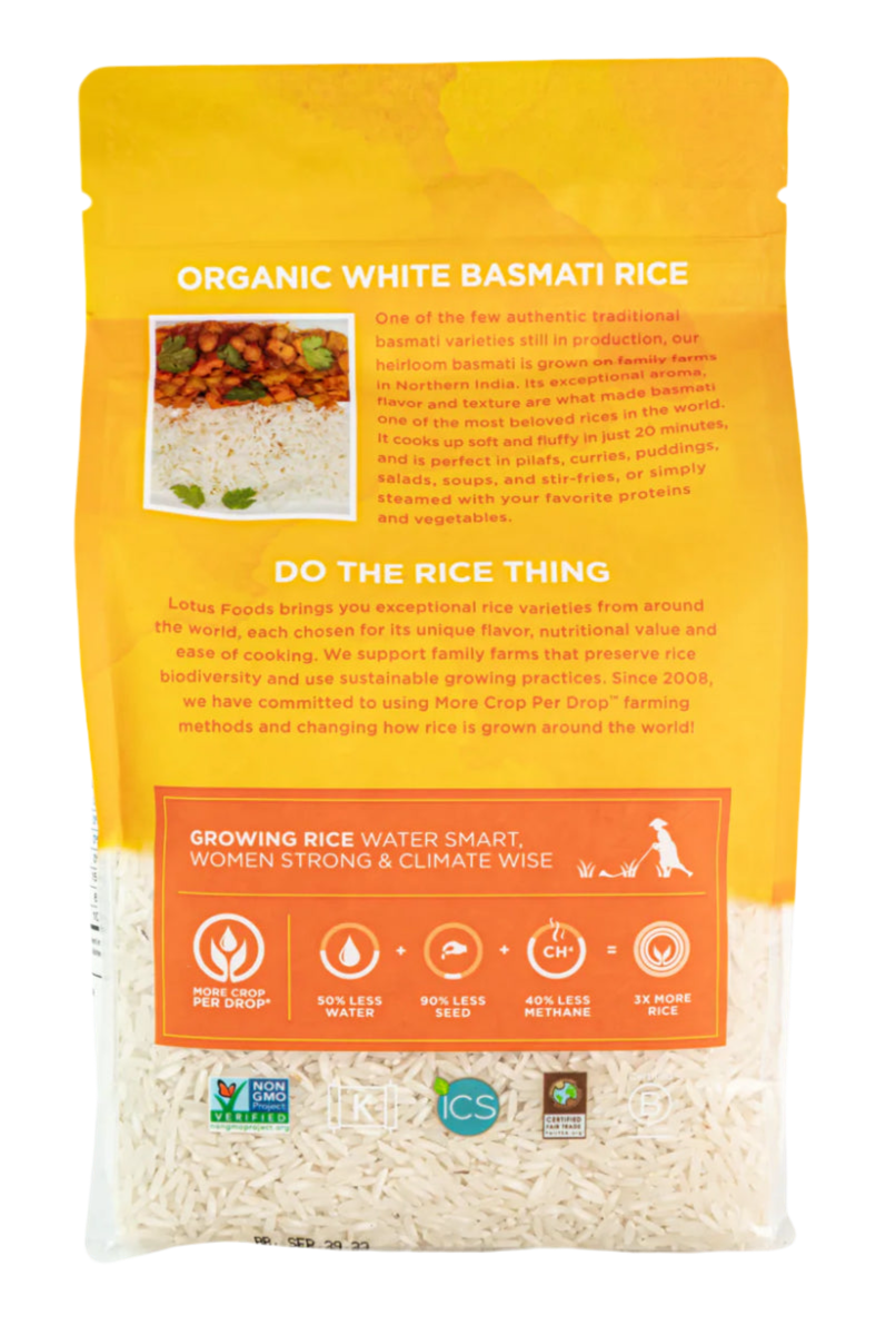 Organic White Basmati Rice – 850g | Aromatic, Long-Grain, Non-GMO | Perfect for Curries, Pilafs & Everyday Meals - Healthily Ever After