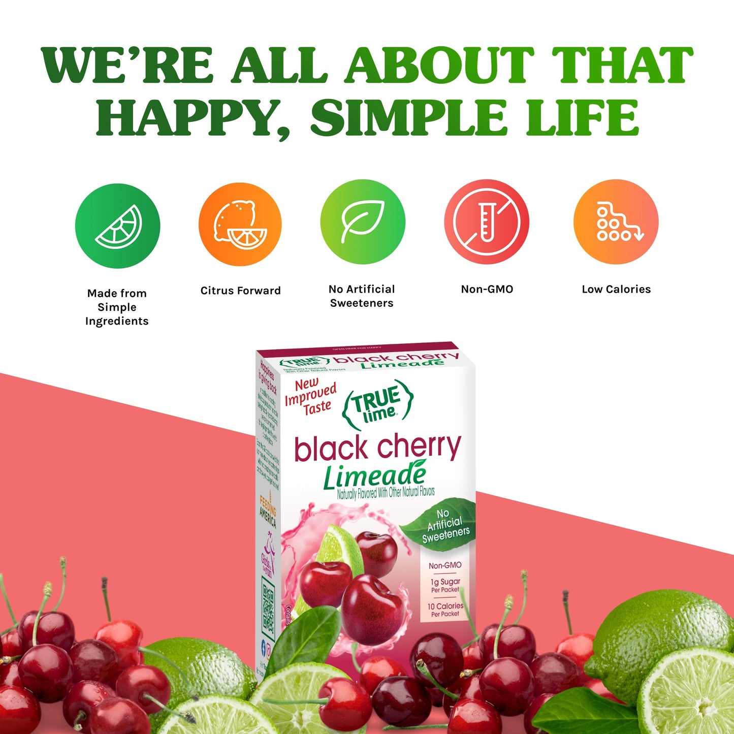 True Citrus Black Cherry Limeade – Healthy Low Sugar Drink Mix