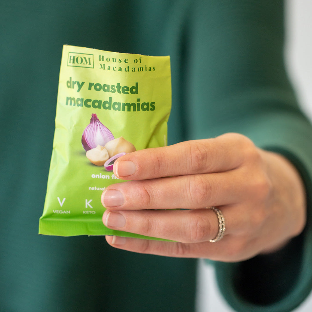 House of Macadamias Dry Roasted Macadamia Nuts – Savoury Onion | 40g or 113g | Keto, Vegan, Low Carb
