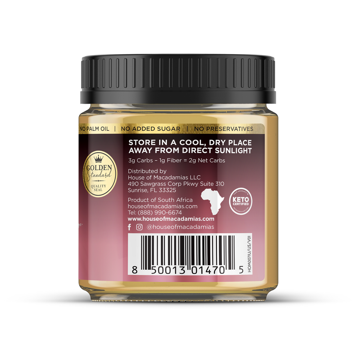 House of Macadamias Nut Butter – Sea Salt 250g | Keto, Vegan, Clean Ingredients, No Palm Oil