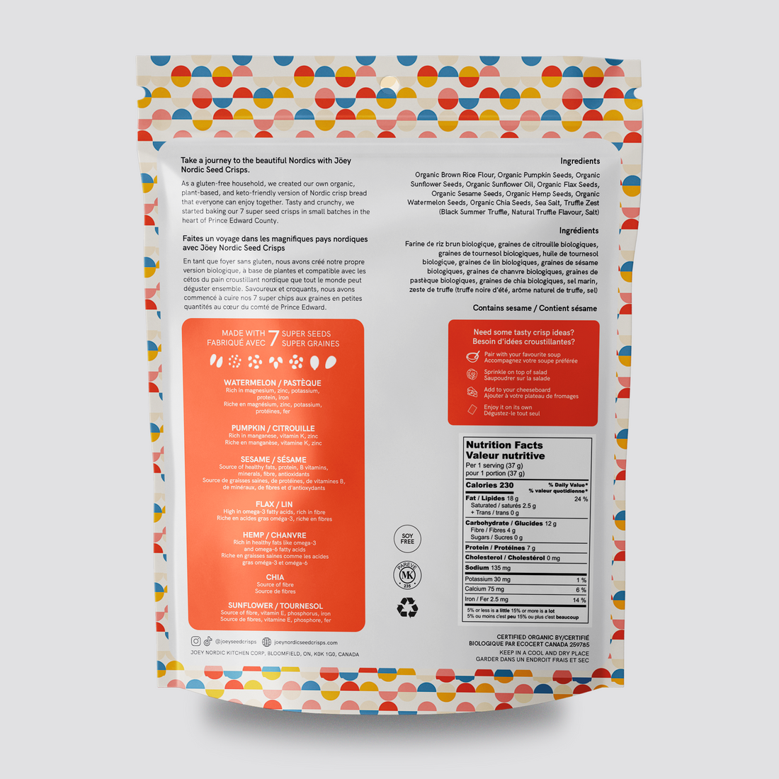 Jöey Nordic Seed Crisps – Truffle | 110g | Organic, Gluten-Free, High Protein, Nut & Soy Free
