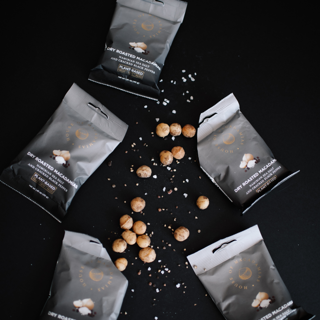 House of Macadamias Dry Roasted Macadamia Nuts – Sea Salt & Black Pepper | 40g or 113g | Keto, Vegan, Paleo