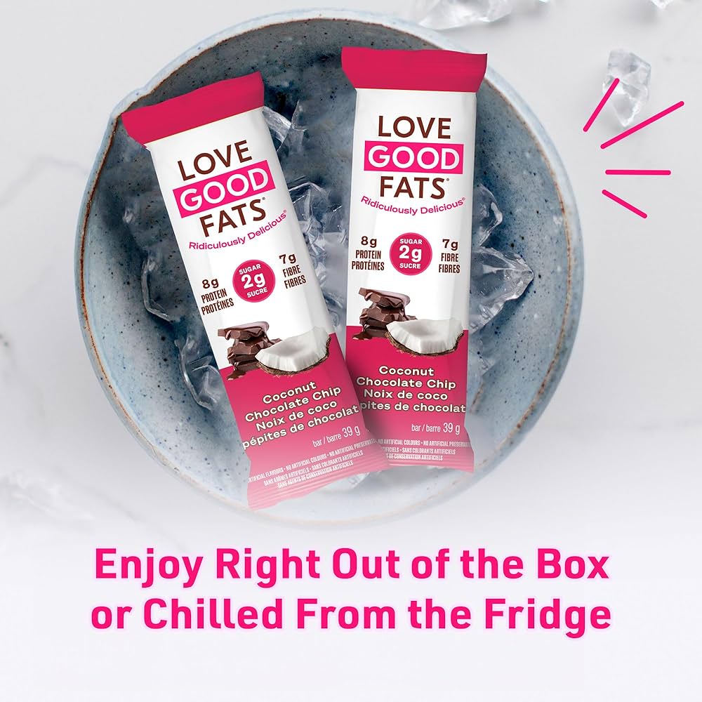Love Good Fats Coconut Chocolate Chip Bar | Keto-Friendly, Gluten-Free, Low-Carb Snack