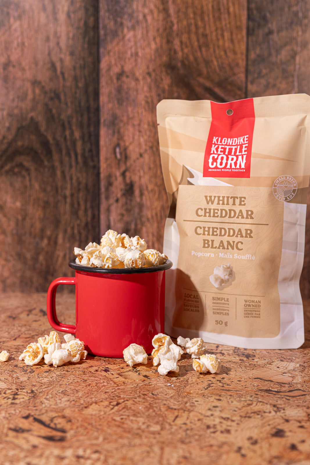 Klondike Gourmet Popcorn – White Cheddar | 90g | Gluten Free, Savoury Snack, Canadian Made