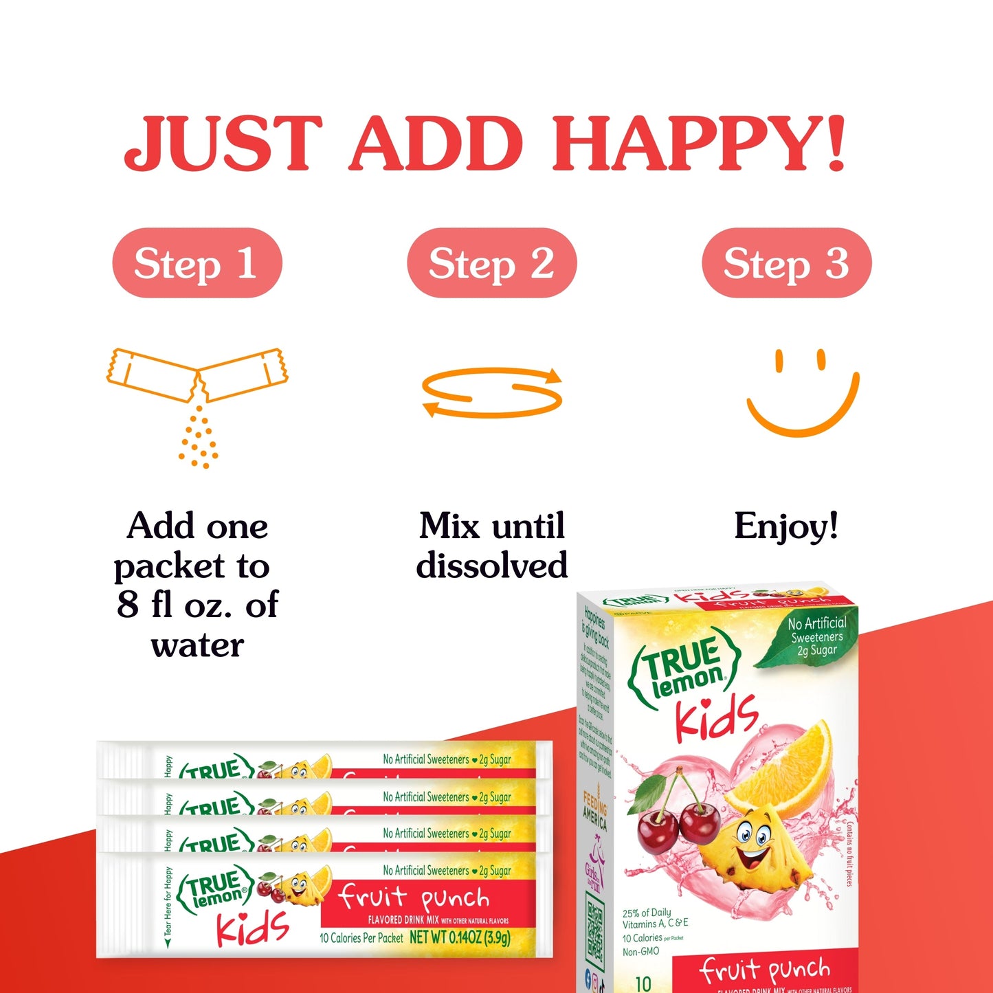 True Citrus Kids Fruit Punch Mix – Low Sugar, Natural Drink Powder