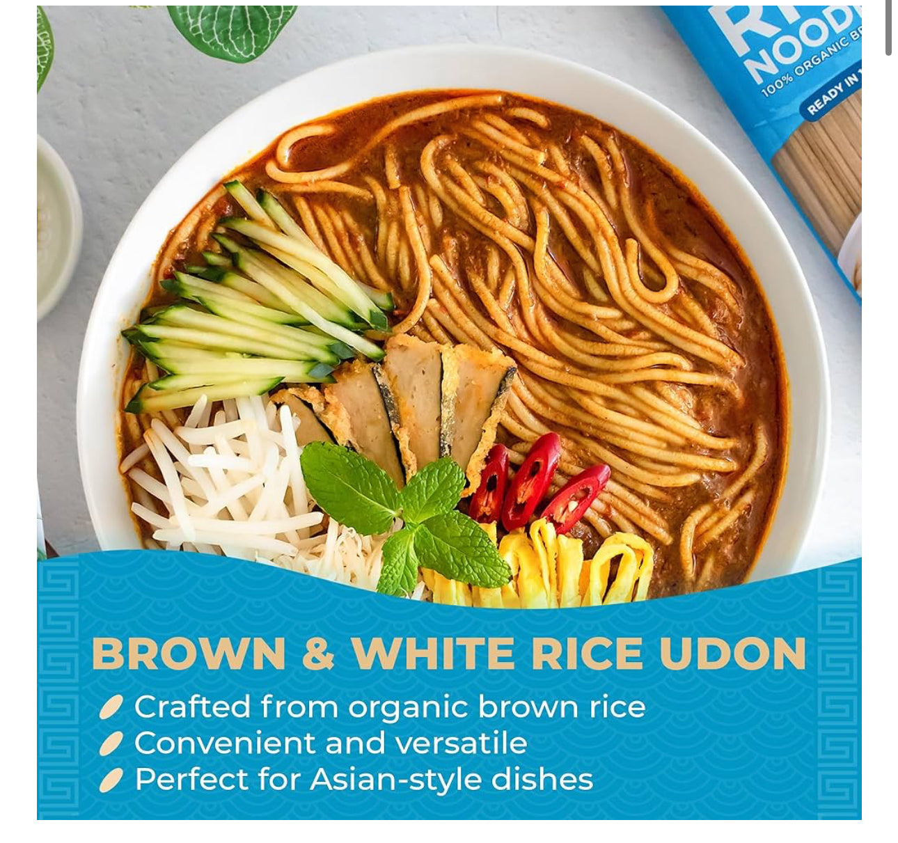 Udon Rice Noodles – Brown Rice 227g | Gluten-Free, Whole Grain | Chewy, Hearty & Ideal for Stir-Fries, Broths & Bowls - Healthily Ever After