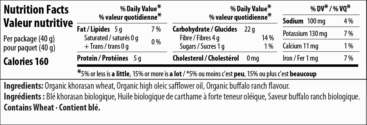 Dosch Organic Acres Wheat Crunch – Organic Buffalo Ranch Snack | Vegan, Nut-Free, Kosher, Non-GMO (40g or 160g)
