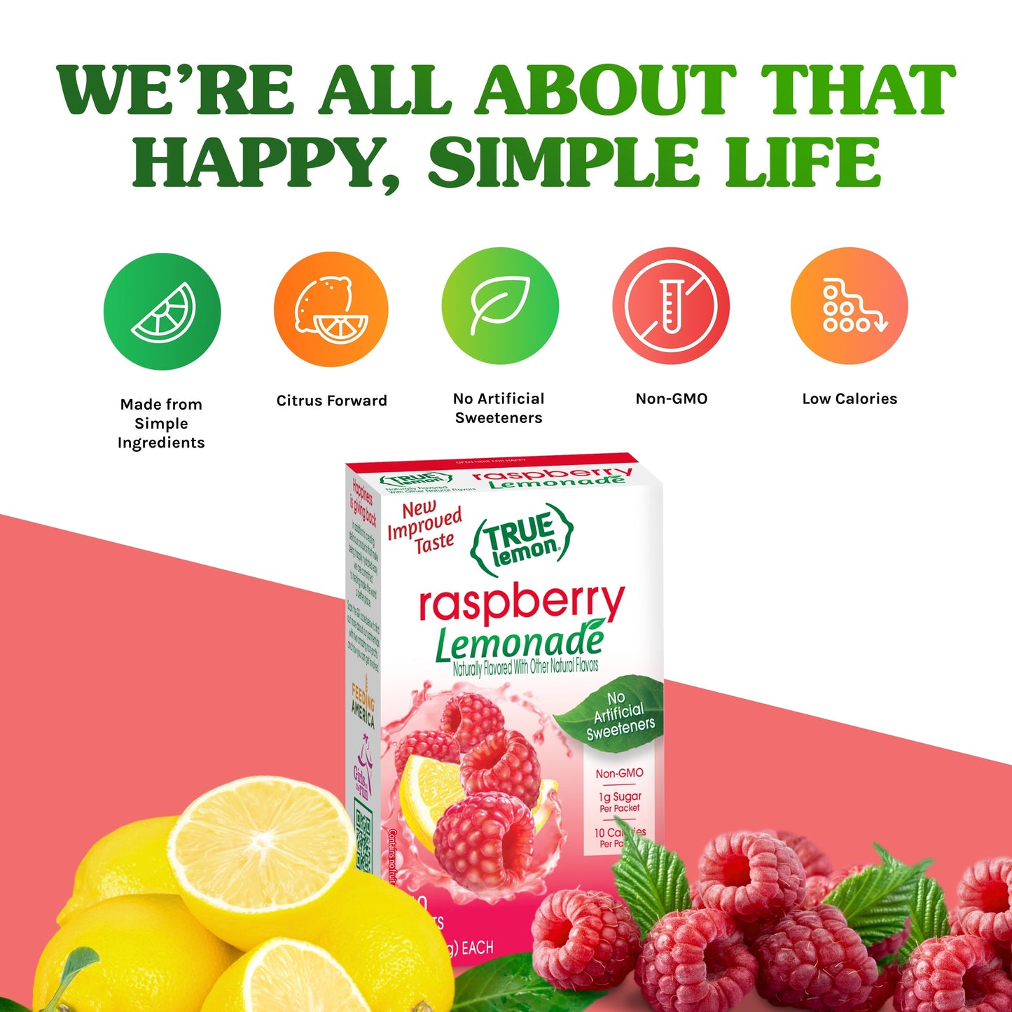 True Citrus Raspberry Lemonade – Low Sugar, Gluten Free Drink