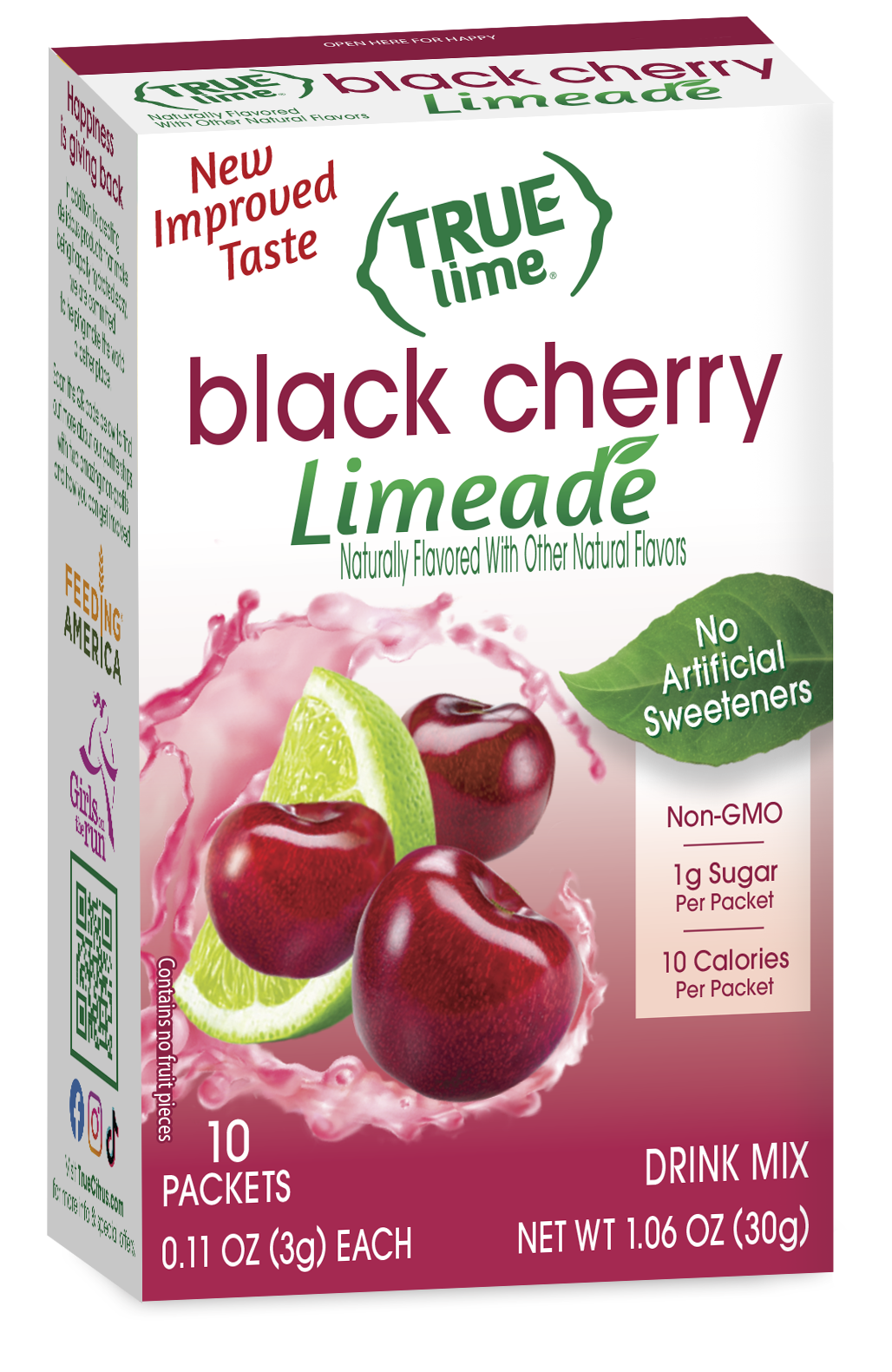 True Citrus Black Cherry Limeade – Healthy Low Sugar Drink Mix