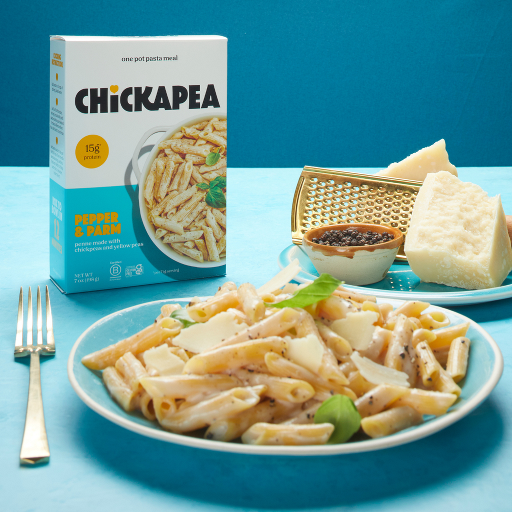 Chickapea One Pot Penne Pepper & Parm Pasta | Cacio e Pepe Inspired, High Protein, Gluten-Free 198g