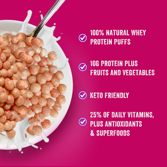 BTG Keto Protein Breakfast Puffs - Fruity Charms - Healthily Ever After