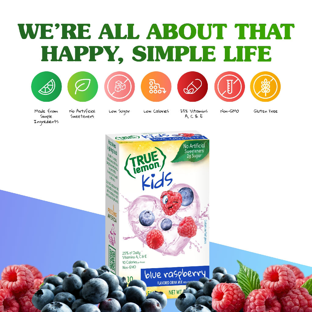 True Citrus Kids Blue Raspberry Lemonade – Healthy Low Sugar Drink Mix