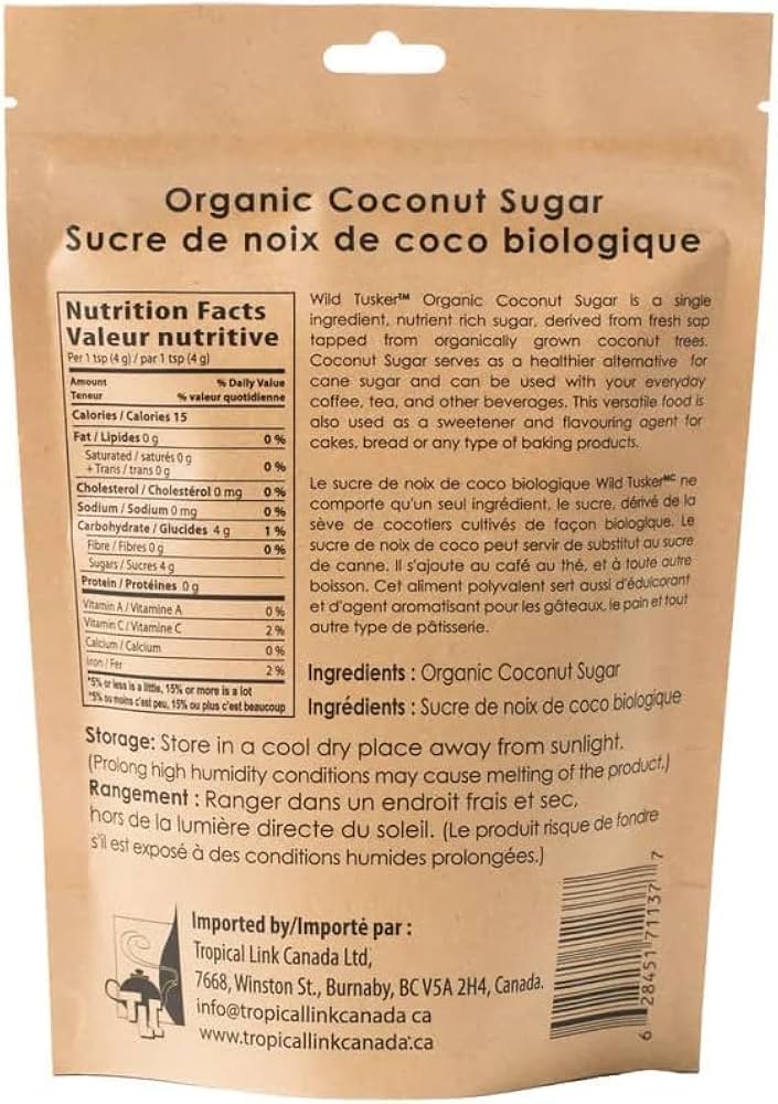 Organic Coconut Sugar – Wild Tusker 400g | Natural Low GI Sweetener | Vegan, Non-GMO, Gluten-Free
