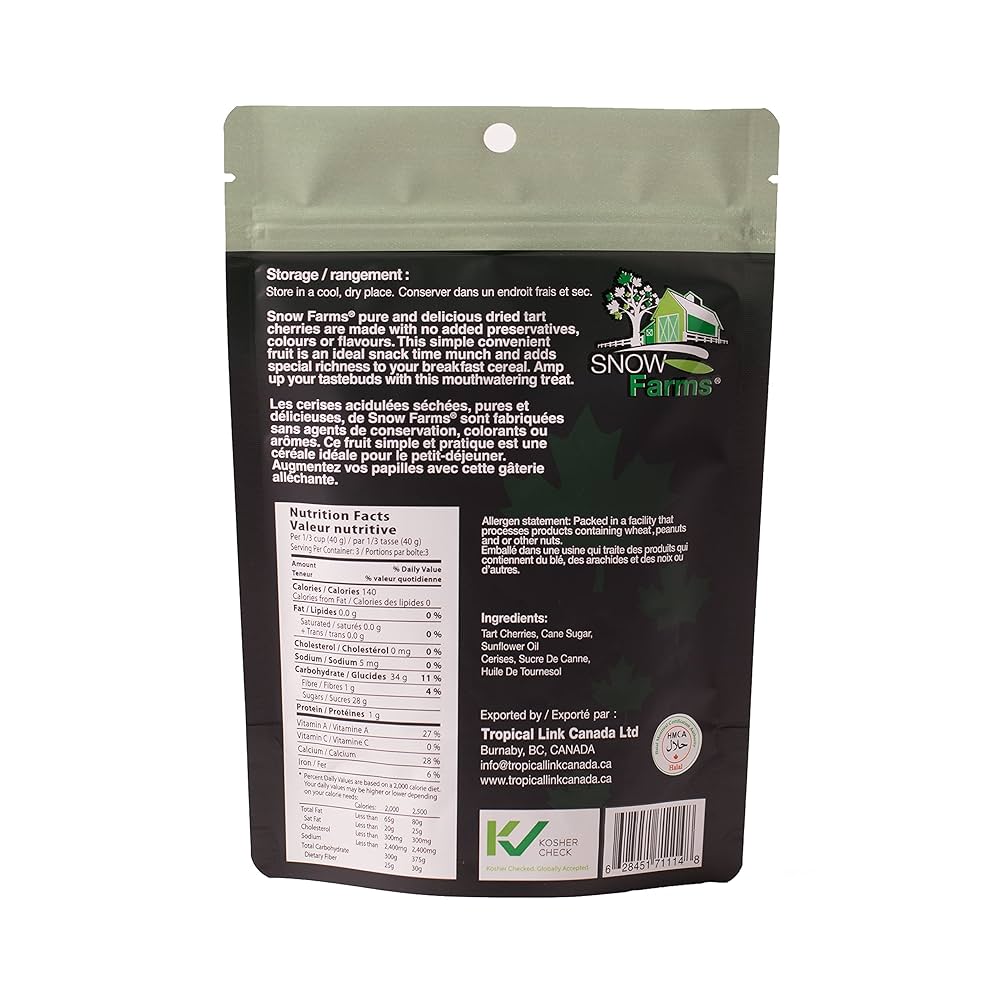 Snow Farms Canadian-Grown Dried Berries | Tart Cherries & Blueberries | Kosher, No Preservatives, Made in Canada | Healthily Ever After