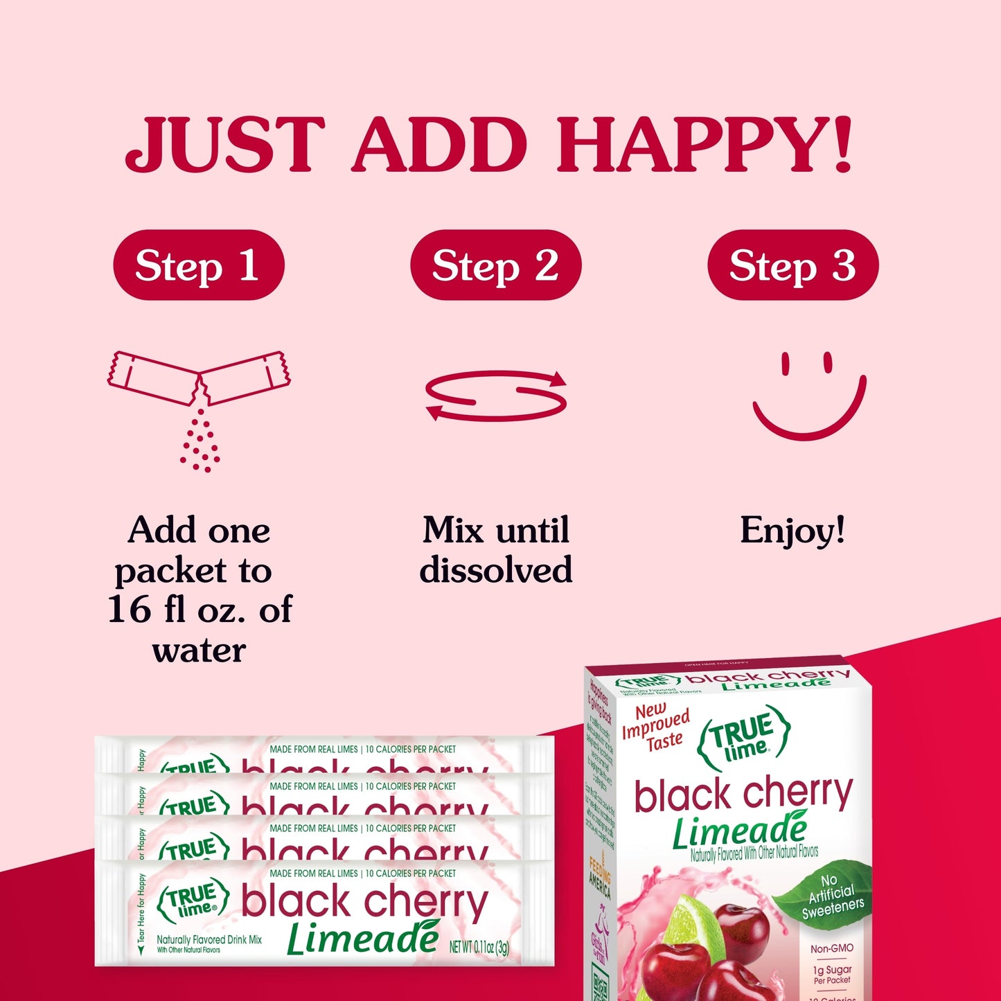 True Citrus Black Cherry Limeade – Healthy Low Sugar Drink Mix