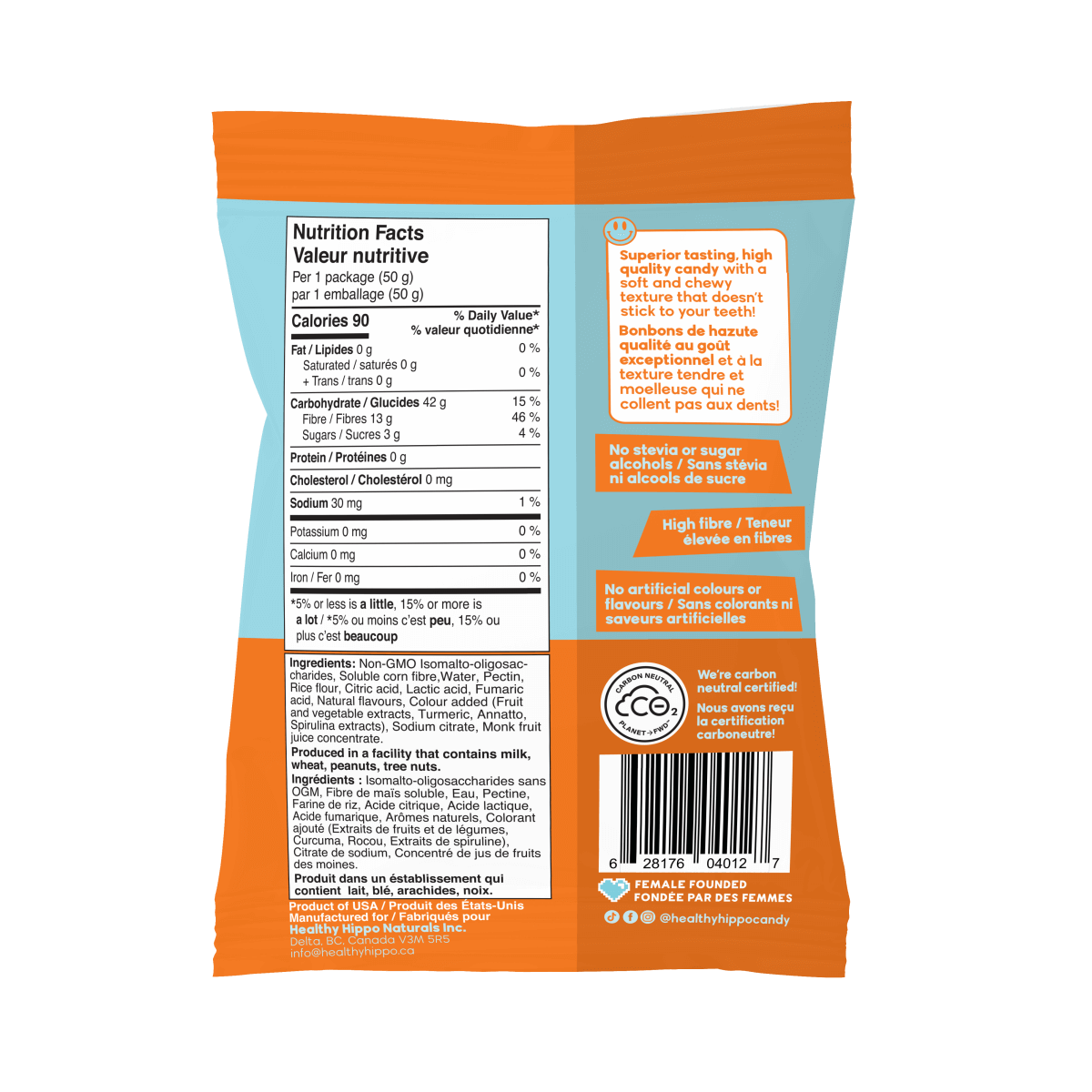 Healthy Hippo Low Sugar Gummies – 50g | Original Fruit Flavours | Vegan, Plant-Based, Monk Fruit Sweetened