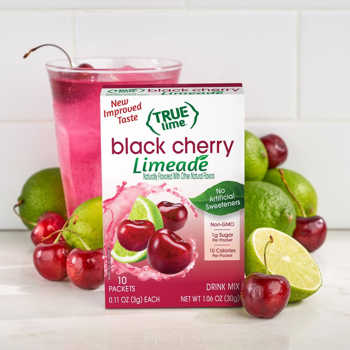 True Citrus Black Cherry Limeade – Healthy Low Sugar Drink Mix