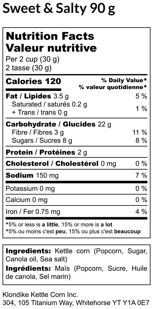 Klondike Gourmet Popcorn – Sweet & Salty | 90g | Vegan, Gluten Free, Handcrafted in Canada - Healthily Ever After