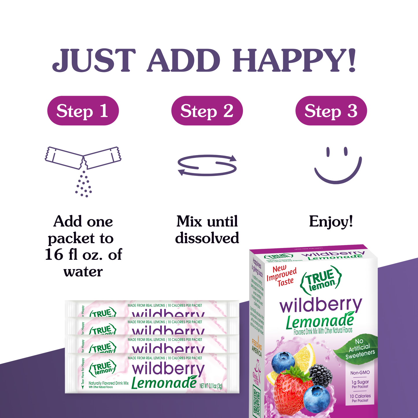 True Citrus Wildberry Lemonade – Low Sugar, Gluten‑Free Drink Mix