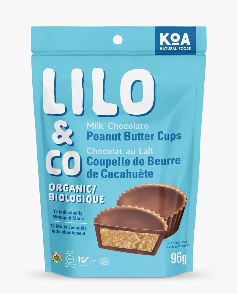 Lilo & Co Organic Peanut Butter Cups – Milk Chocolate | 96g | Organic, Gluten-Free, Made in Canada