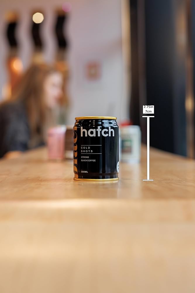 Hatch Cold Brew Cold Shots Black – 100ml | Strong Quad Shot Espresso Cold Brew | Vegan, Sugar-Free, Ready to Drink