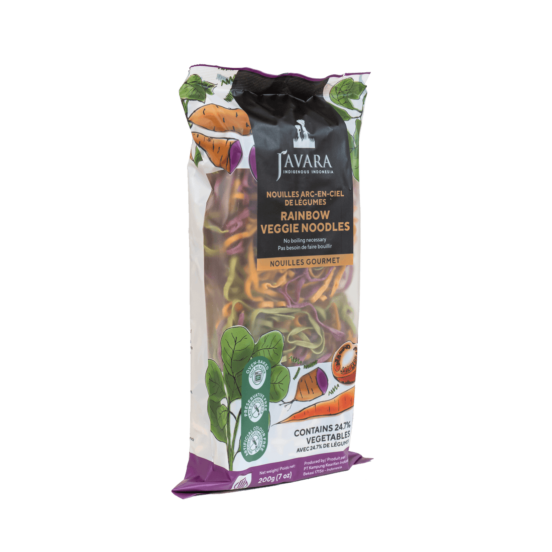 Javara Gourmet Veggie Noodles – Rainbow | 200g | Multi-Vegetable Blend, Plant-Based, Non-GMO