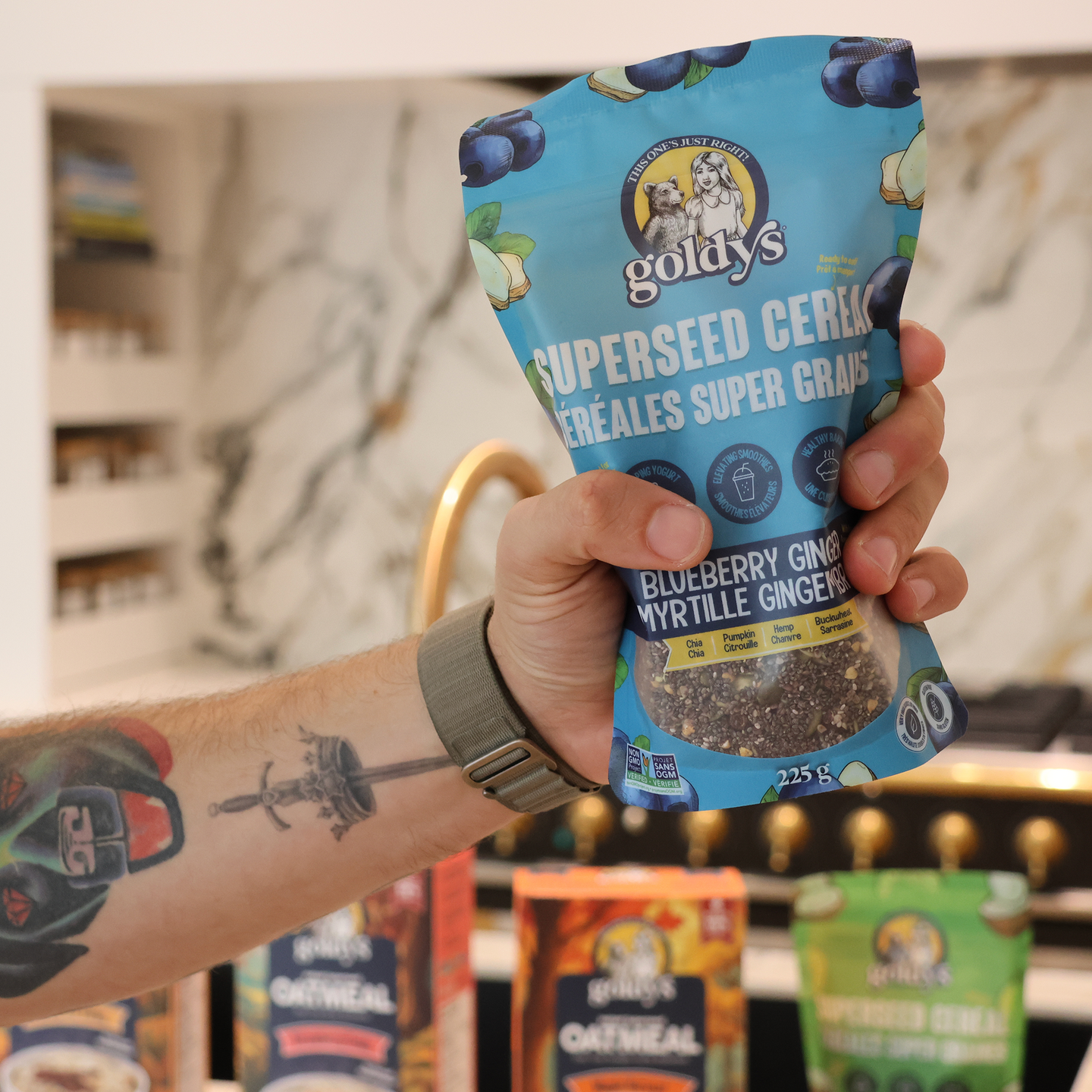 Goldy’s Superseed Cereal – Blueberry Ginger | Gluten Free, High Fiber, No Added Sugar (225g or 30g)