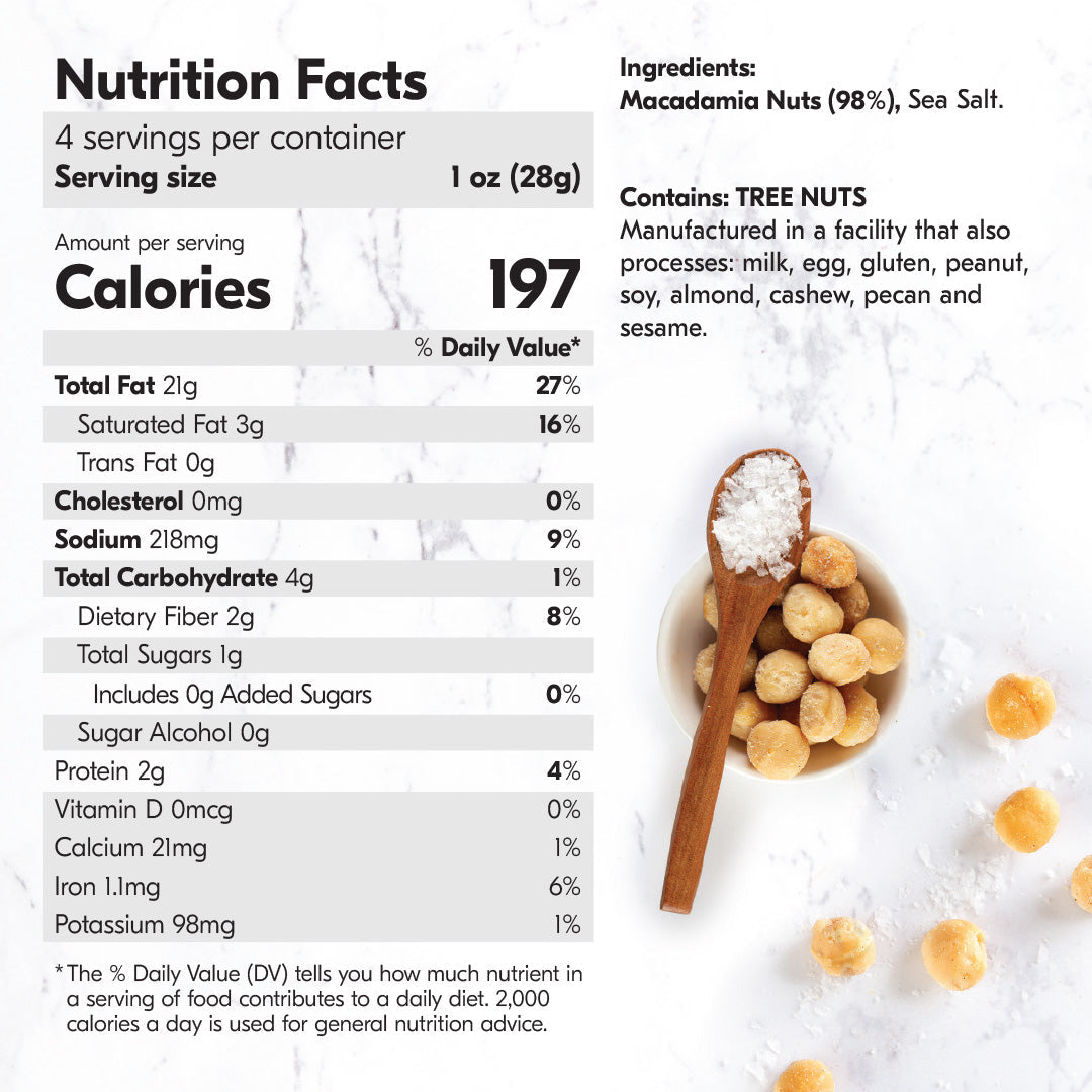 House of Macadamias Dry Roasted Macadamia Nuts – Namibian Sea Salt | 40g or 113g | Keto, Vegan, Low Carb