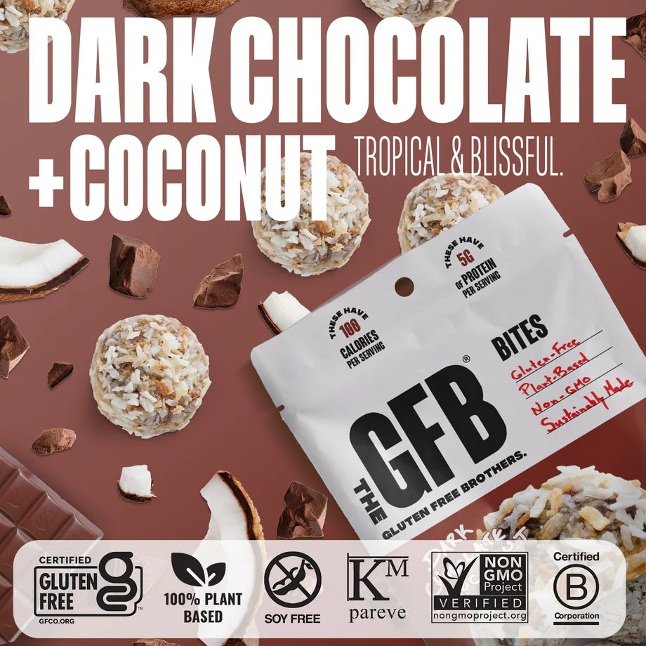 The GFB Dark Chocolate Coconut Bites – Gluten-Free, Vegan Snack (113g)