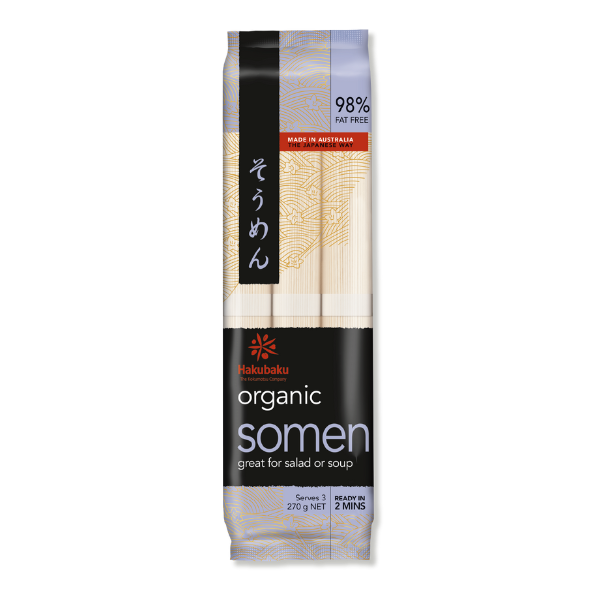 Hakubaku Organic White Somen Noodles – Authentic Japanese Organic Wheat Noodles (269g)