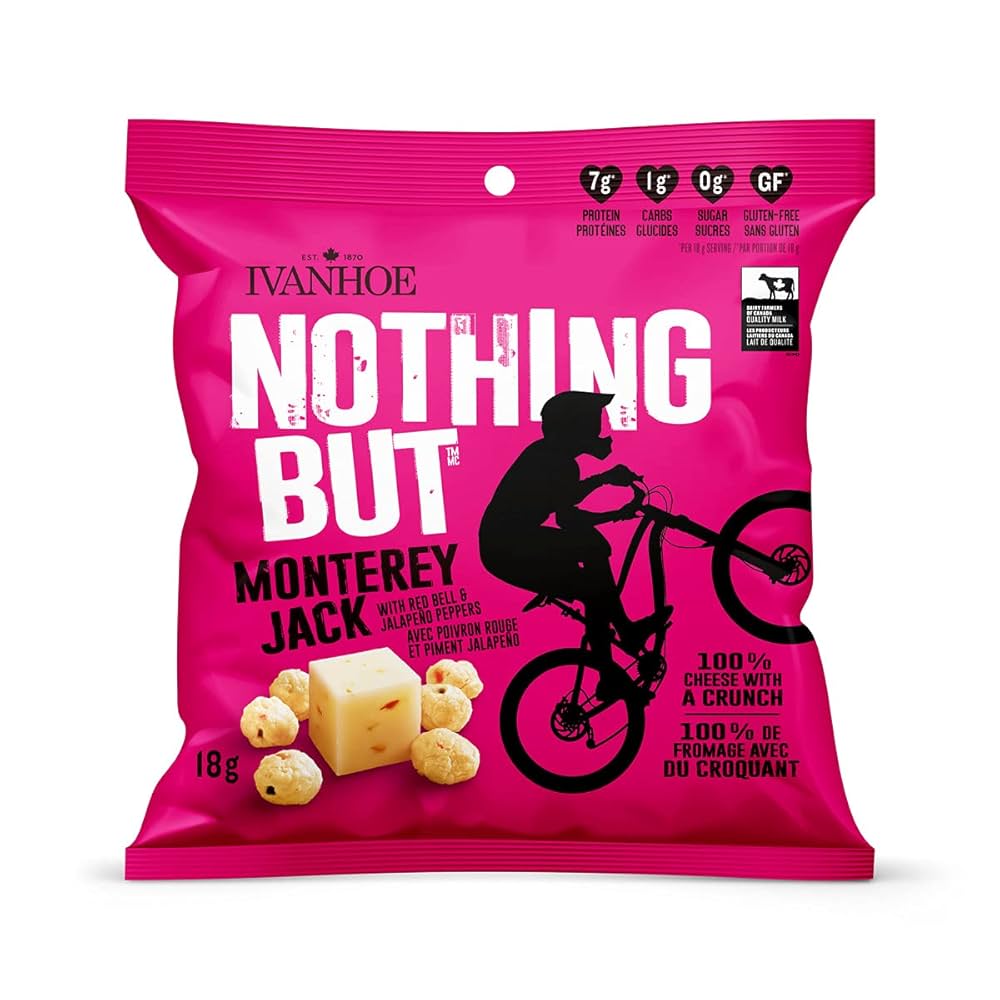 Ivanhoe Nothing But Cheese – Spicy Monterey Jack | 18g or 60g | Keto, Gluten-Free, Canadian Cheese with Jalapeño & Bell Pepper