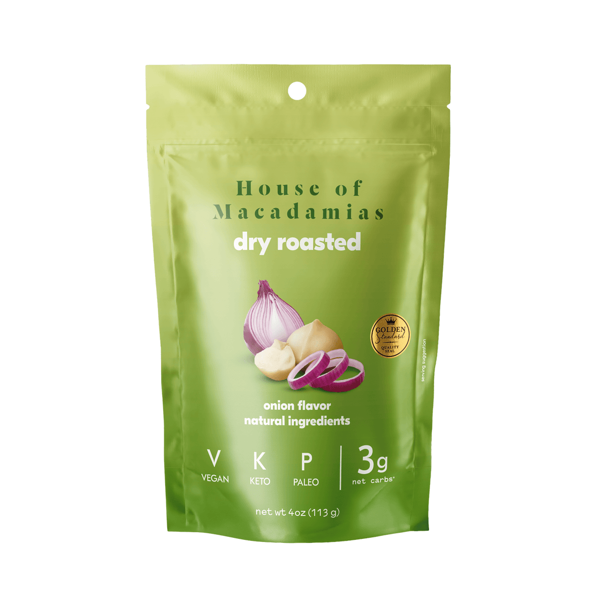 House of Macadamias Dry Roasted Macadamia Nuts – Savoury Onion | 40g or 113g | Keto, Vegan, Low Carb