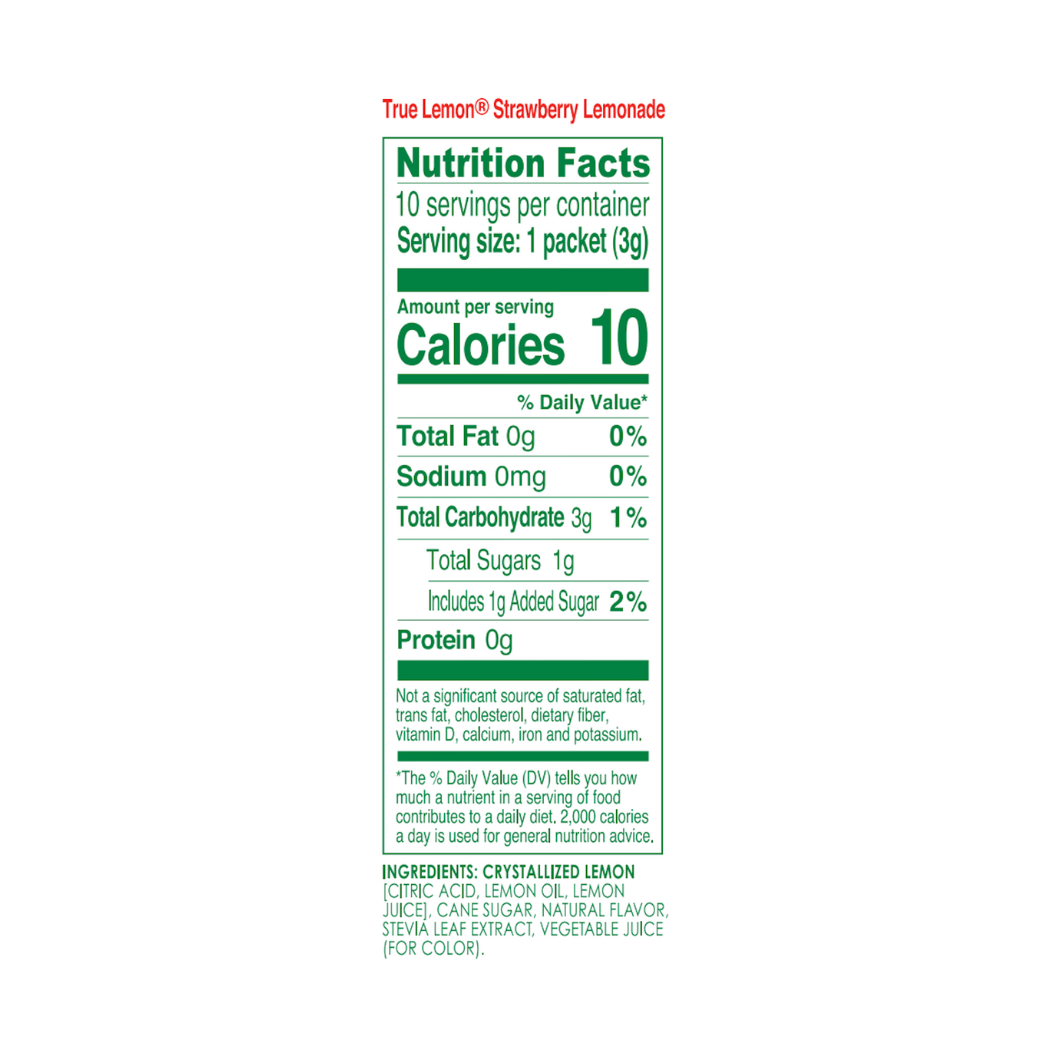 True Citrus Strawberry Lemonade – Low Sugar Natural Drink Mix