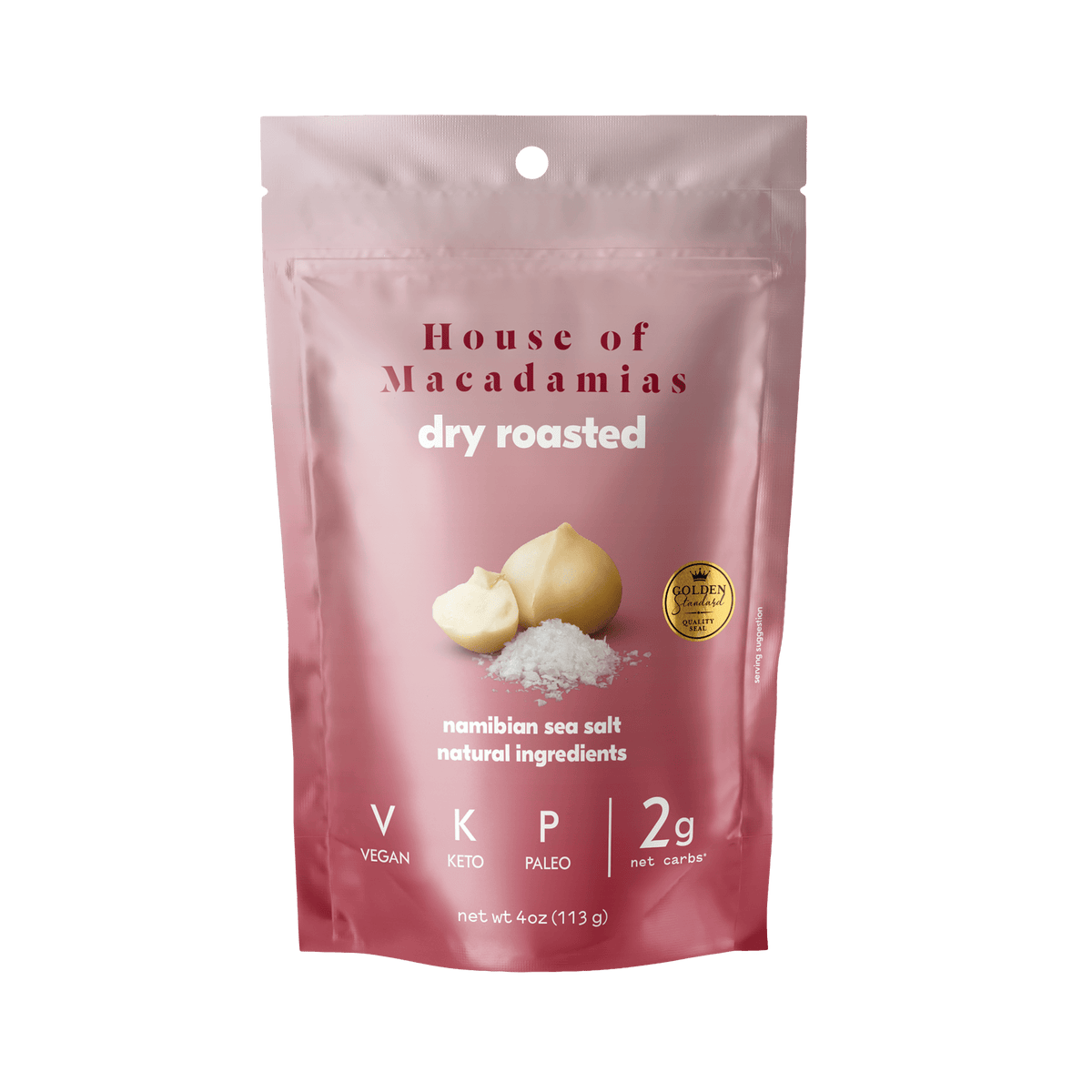 House of Macadamias Dry Roasted Macadamia Nuts – Namibian Sea Salt | 40g or 113g | Keto, Vegan, Low Carb