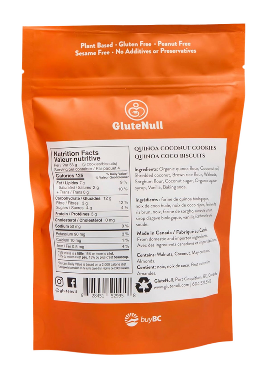 GLUTENULL Light Quinoa Coconut Cookies – 132g | Gluten-Free, Vegan & Sugar-Free - Healthily Ever After
