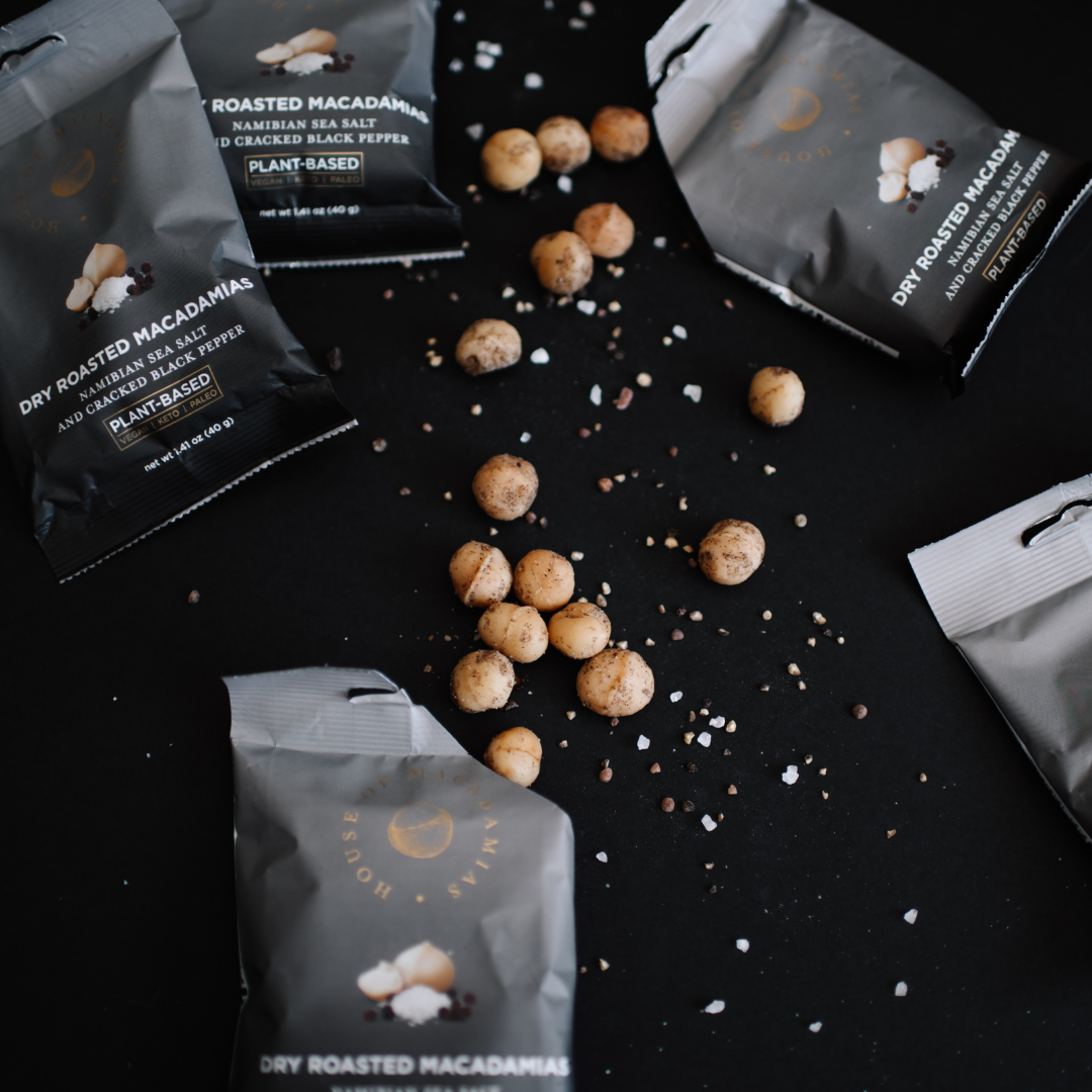 House of Macadamias Dry Roasted Macadamia Nuts – Sea Salt & Black Pepper | 40g or 113g | Keto, Vegan, Paleo