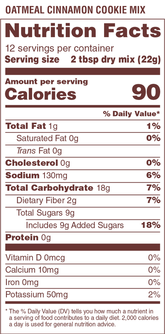 Autumn Sons Oatmeal Cinnamon Cookie Mix | Gluten-Free, Vegan, Non-GMO, Nut-Free | 265g