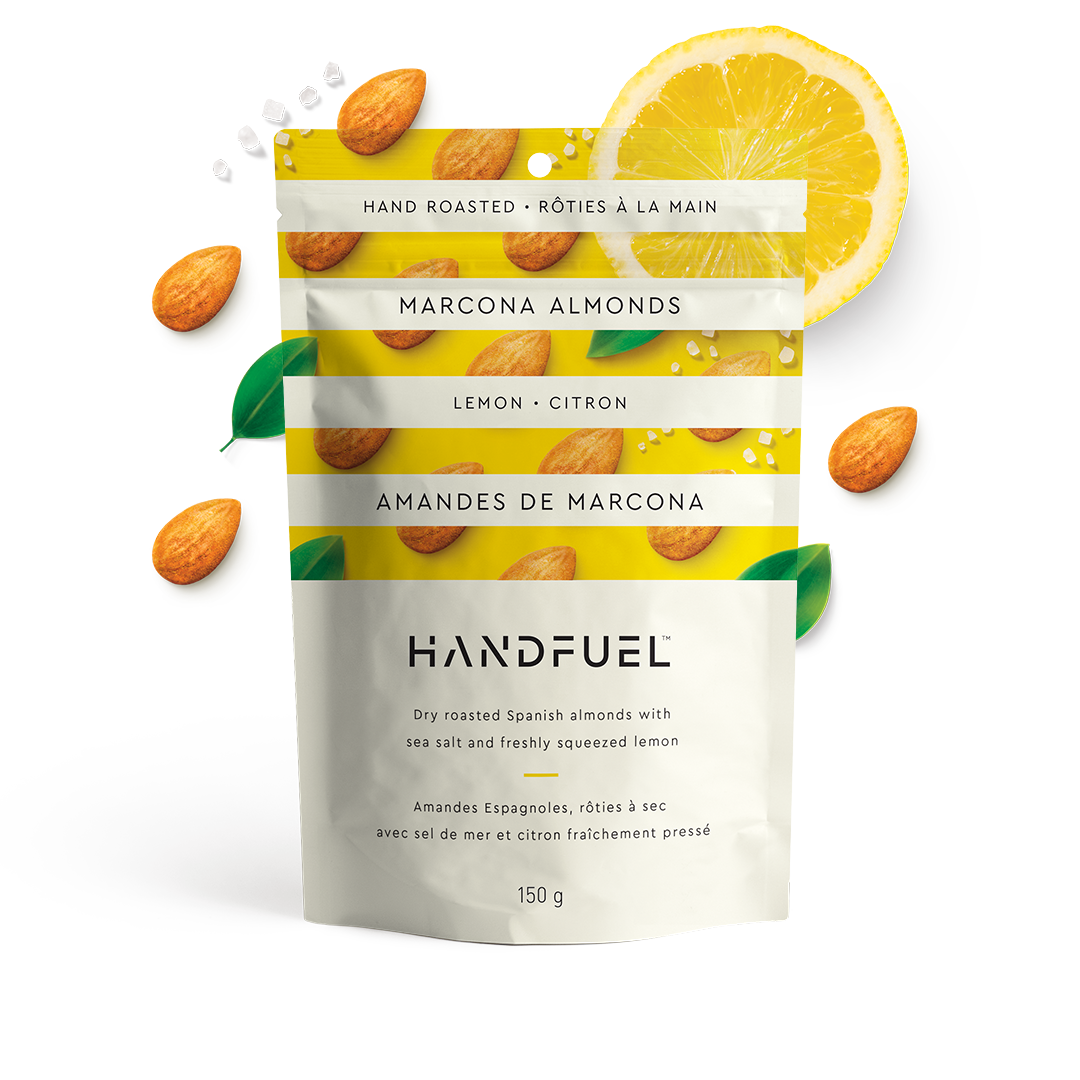 Handfuel Dry Roasted Lemon Marcona Almonds – Vegan, Non-GMO, Low Sodium