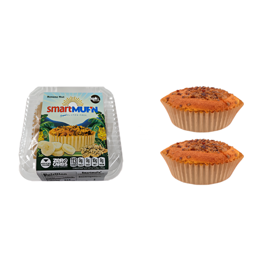 Banana Nut SmartMuf’n – Low Carb, Keto Muffin 2-Pack | Zero Net Carbs, Gluten-Free, Diabetic Friendly