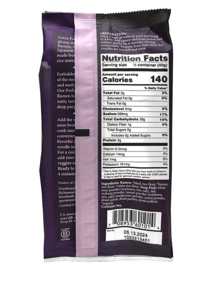 Forbidden Rice Ramen with White Miso Soup – 80g | Antioxidant-Rich, Gluten-Free, Vegan | Ready in 4 Minutes - Healthily Ever After